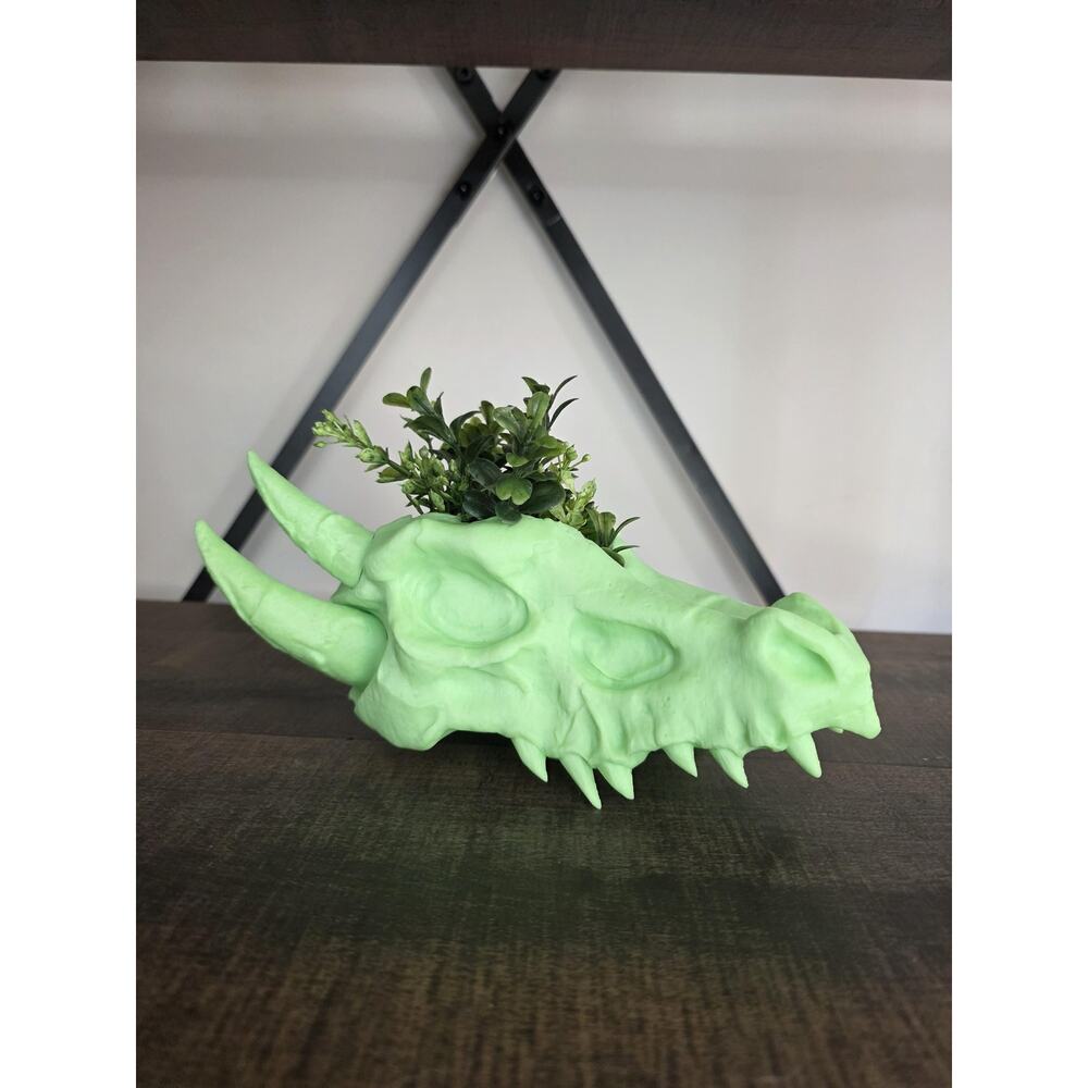 Deathroot Glow-in-the-Dark Skull Planter Altar Bowl for Plants, Candy, Trinkets